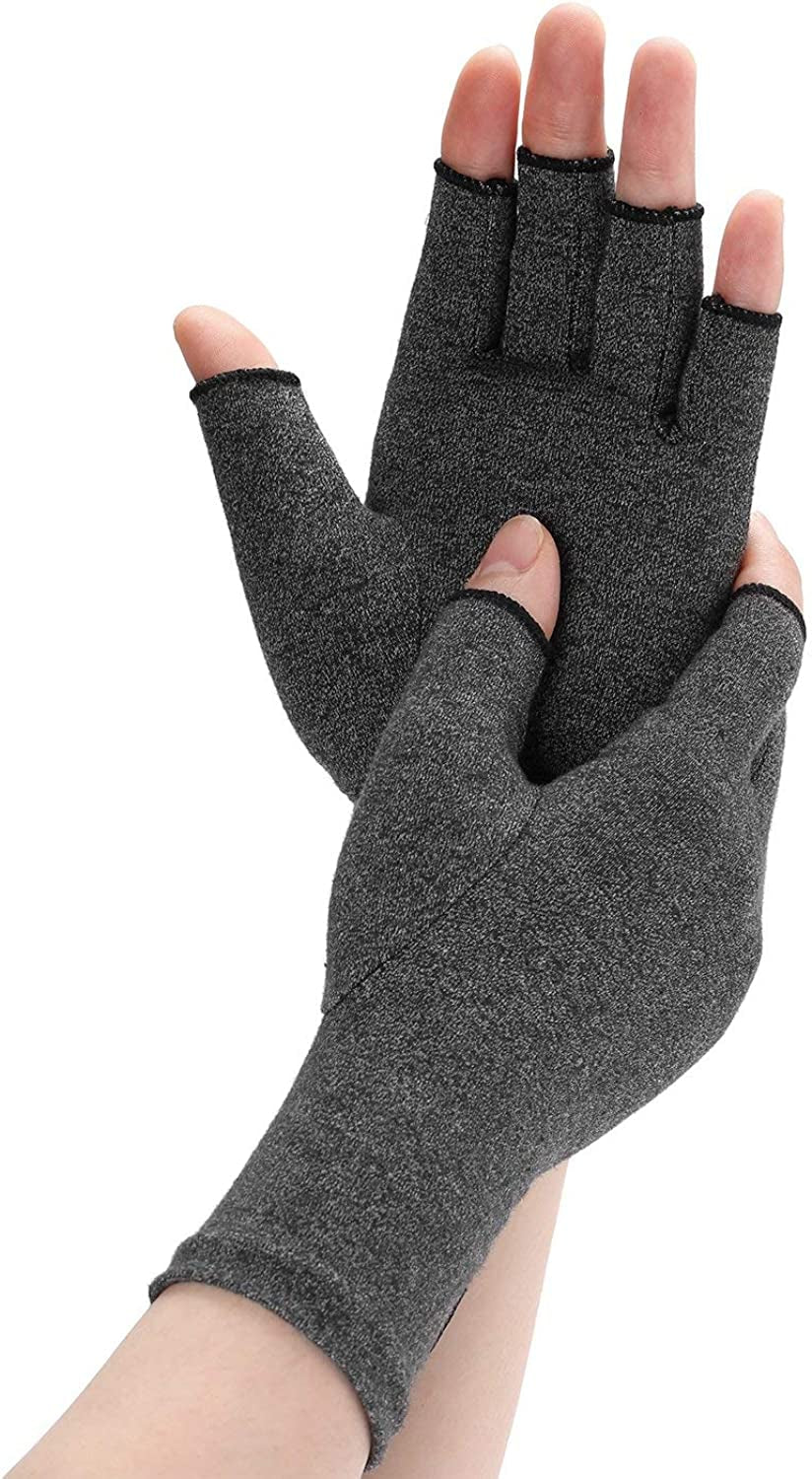 Arthritis Compression Gloves Relieve Pain from Rheumatoid, RSI, Carpal Tunnel,Tendonitis, Fit for Women & Men - Open Finger