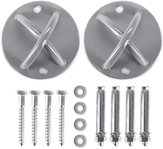 Faswin 2 Pack Wall Mount Bracket for Suspension Straps, Ceiling Anchor Mount for Olympic Rings, Body Weight Strength Training Systems, Yoga Swings, Boxing Equipment
