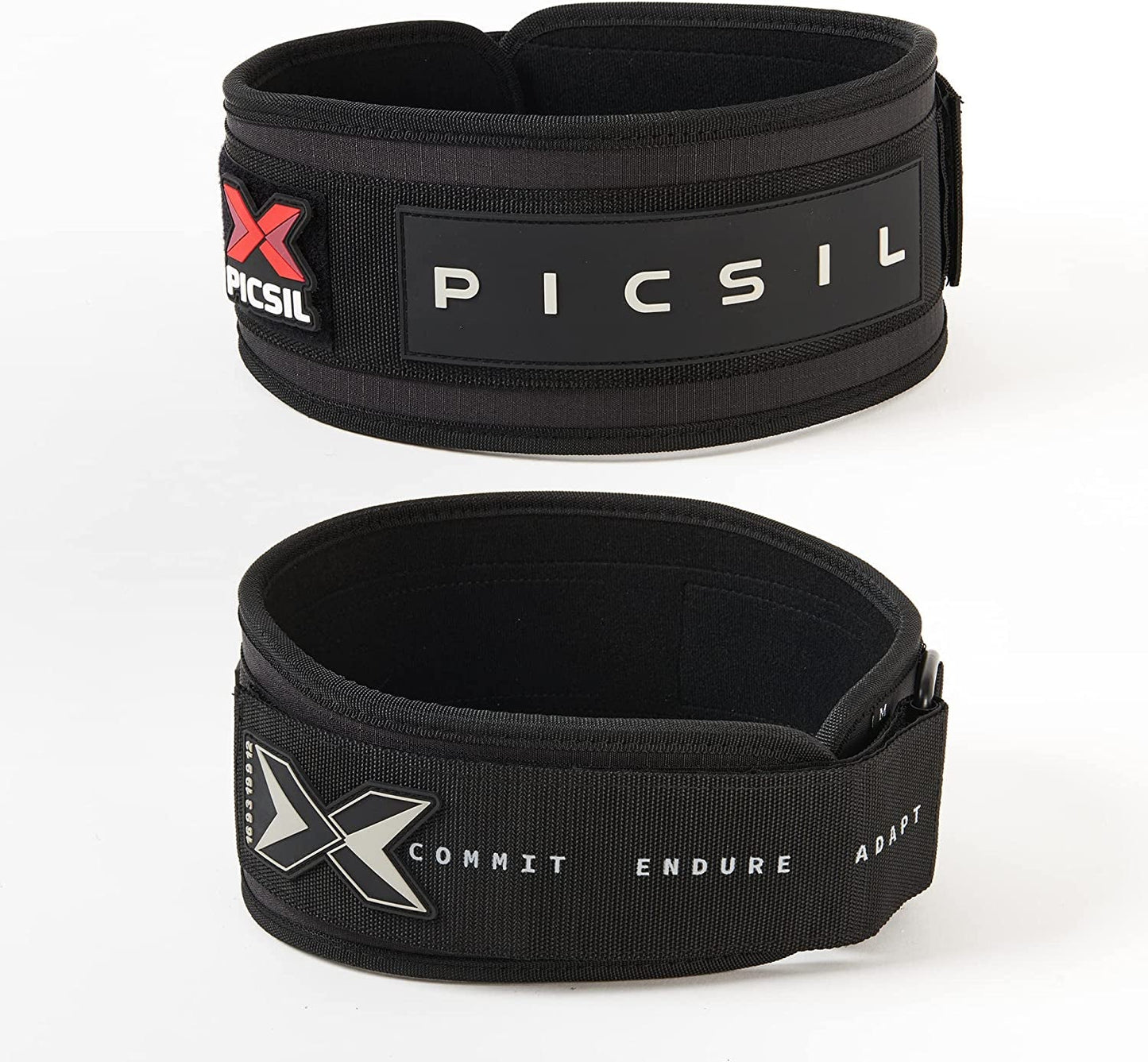 PICSIL Weight Lifting Belt, Workout Belt for Exceptional Core & Back Support, Weightlifting Belt Ideal for Squats, Lunges, & Barbell Exercises, Customizable with Space for Patches
