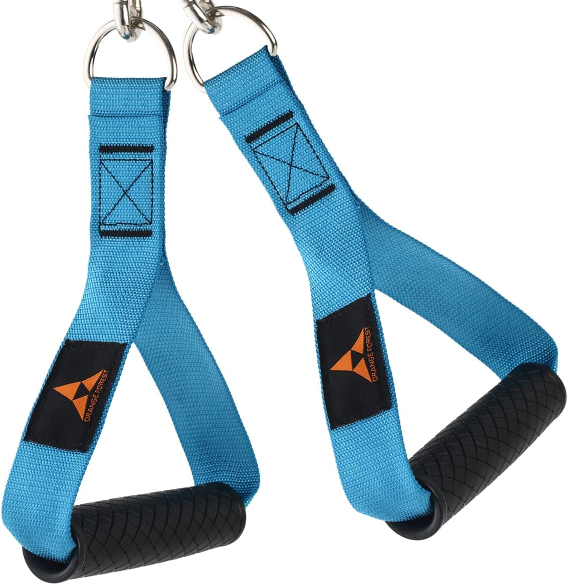 ORANGE FOREST Upgraded Resistance Band Cable Machine Handles,Excellent Ultra Heavy Duty Exercise Handles Rubber Grips,Cable Handles Gym Equipment for Resistance Bands Pulley LAT Pull down System