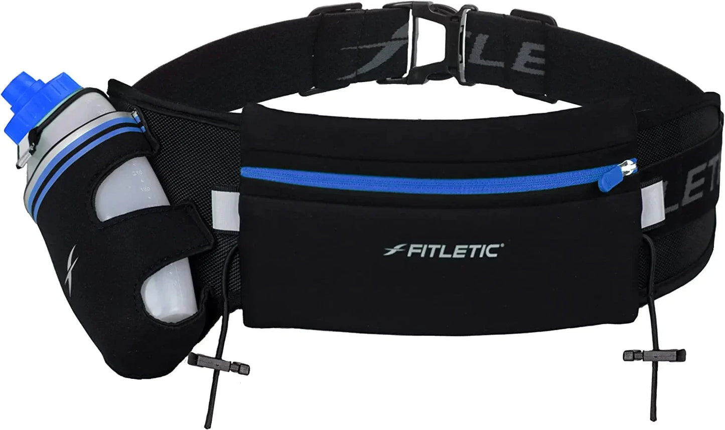 Fitletic HD12G Fully Loaded Hydration Belt | Patented Bounce Free Design for Endurance, Ironman, Triathlon, 5K, 10K, Marathon, Trail | Range of Sizes & Colors