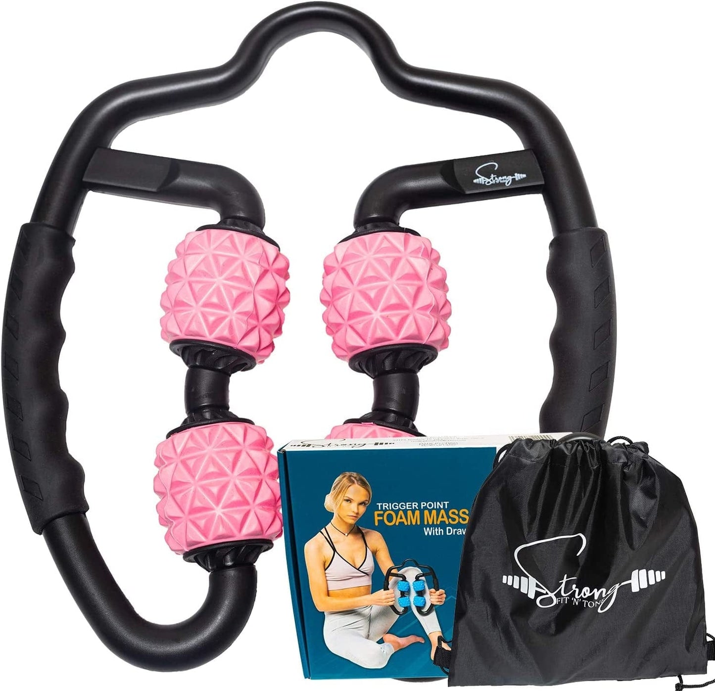 Foam Roller Deep Tissue Massager | Myofascial Massage Tools with Drawstring Gym Bag | Muscle Roller for Legs | Fit Roller Pro, High Density Foam Trigger Point Leg Circulation Massager