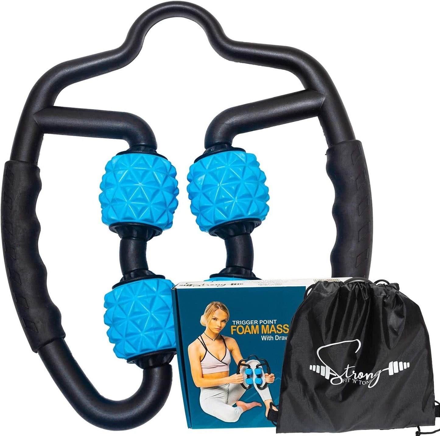 Foam Roller Deep Tissue Massager | Myofascial Massage Tools with Drawstring Gym Bag | Muscle Roller for Legs | Fit Roller Pro, High Density Foam Trigger Point Leg Circulation Massager