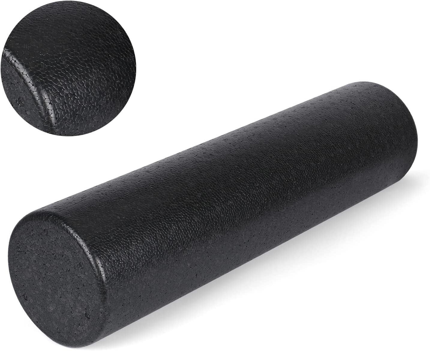 Foam Rollers - High-Density Speckled round Foam Roller for Exercise, Massage, Muscle Recovery (18 Inch, Black)