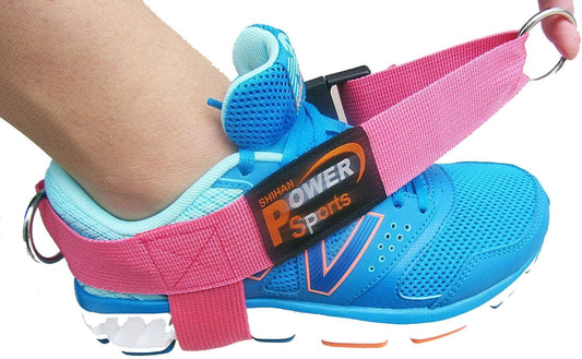 Foot Strap Top Gym Pink 3-D Ankle 3 -Ring Cable Gym Machine Attachment for Women Yoga, Pilates, Leg/Foot/Ankle Training/Fitness Strap (Sold Single)
