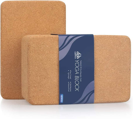 Forbidden Road Cork Yoga Block 2 Pack Cork Yoga Blocks Cork Yoga Brick Yoga Cork Block Set of 2 Yoga Block Cork Yoga Bricks Cork Stretch Block Stretching Block Yoga Cube Cork Yoga Brick Stretch Blocks