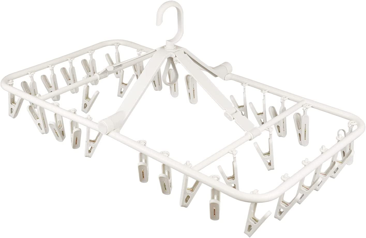 Foyer Nuage Foldable Drying Racks for Laundry, Underwear Hanger with 36 Clips, Plastic Laundry Clip and Drip Drying Hanger for Socks, Bras, Lingerie, Clothes, Sturdy, Windproof(36Clips)