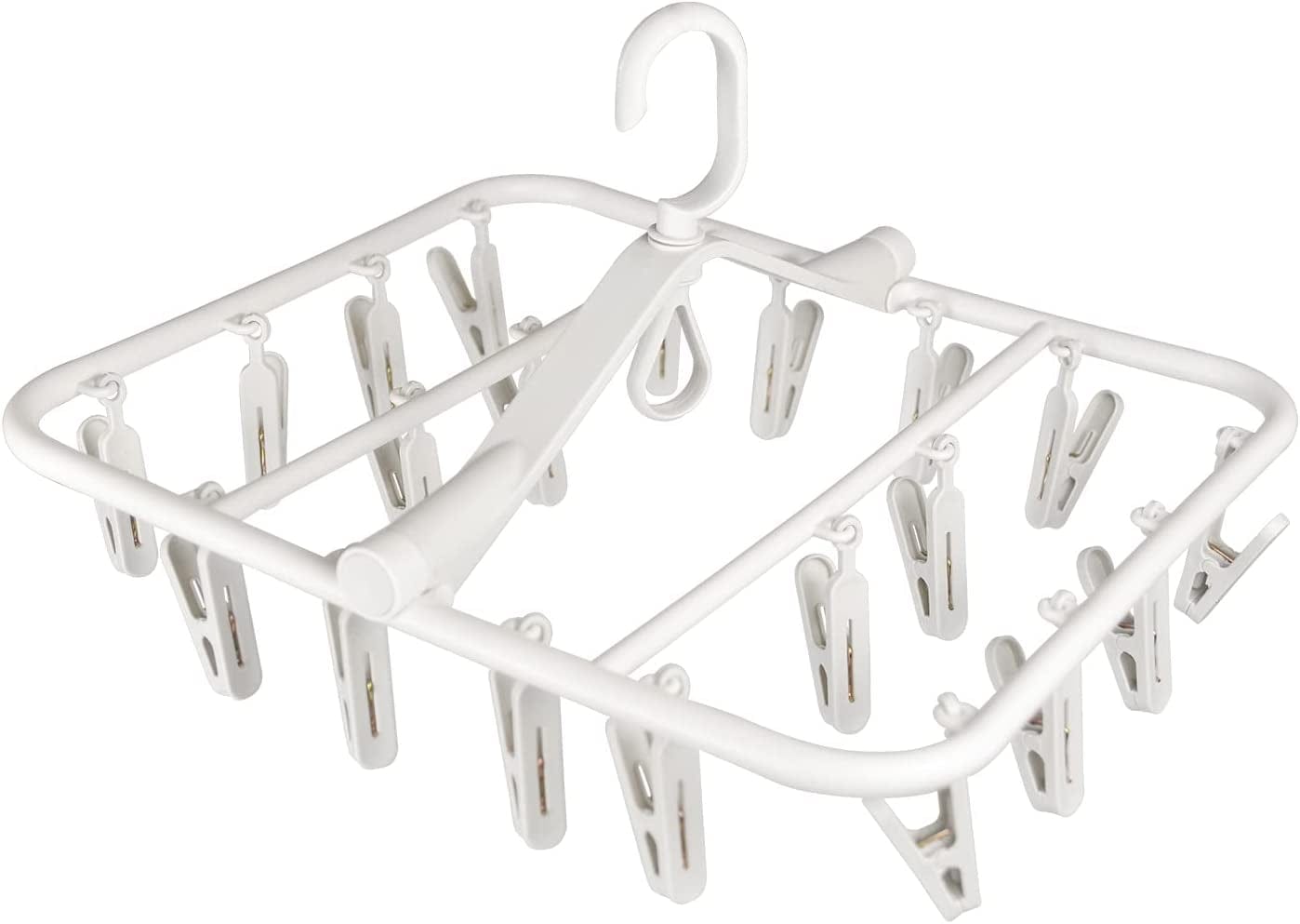 Foyer Nuage Foldable Drying Racks for Laundry, Underwear Hanger with 36 Clips, Plastic Laundry Clip and Drip Drying Hanger for Socks, Bras, Lingerie, Clothes, Sturdy, Windproof(36Clips)