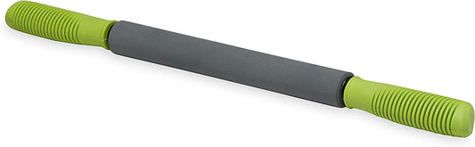 Gaiam Restore Massage Stick Roller - 19" Foam Cushioned Performance Hand Held Muscle Massager | Comfort Grip Handles | Solid Steel Construction