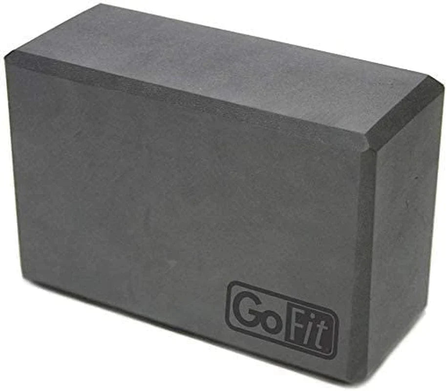 Gofit Premium Sturdy Yoga Block - Smooth Grip Foam,Grey,4X6X9-Inch
