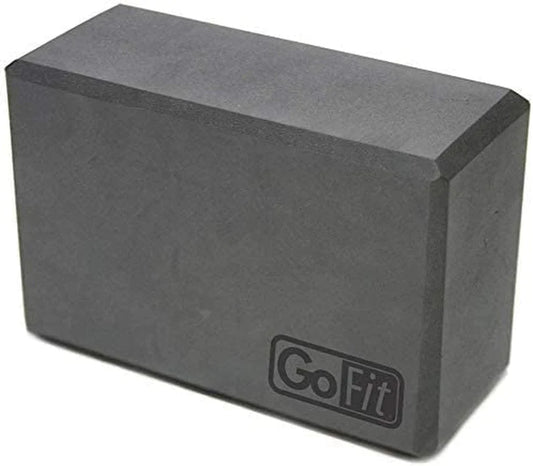 Gofit Premium Sturdy Yoga Block - Smooth Grip Foam,Grey,4X6X9-Inch