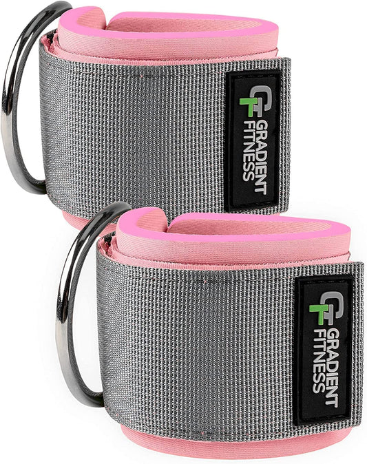 Gradient Fitness Ankle Straps (2 Pack) | Ankle Strap for Cable Machine, Ankle Bands for Working Out, Cable Ankle Strap, Cable Machine Attachment, Ankle Cable Attachments for Gym