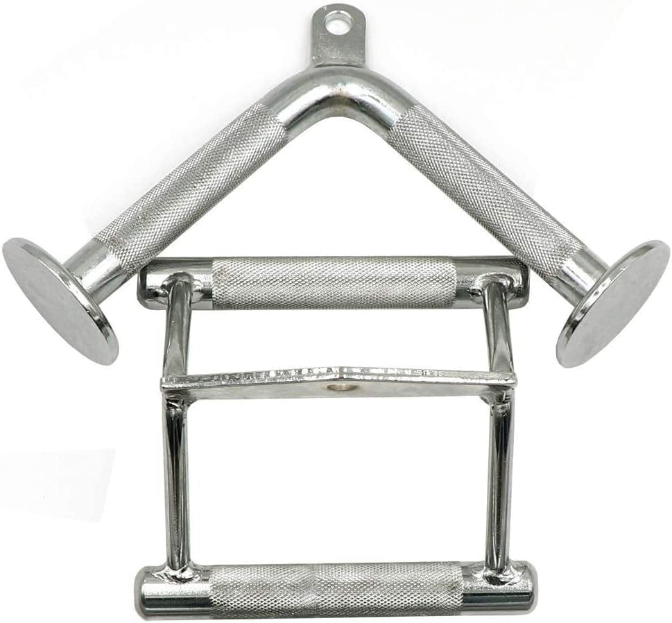 Greententljs Exercise Machine Attachments (Multi-Option) : Tricep Rope, V-Shaped Bar, Double D Handle & Rotating Straight Bar|Cable Machine Accessory