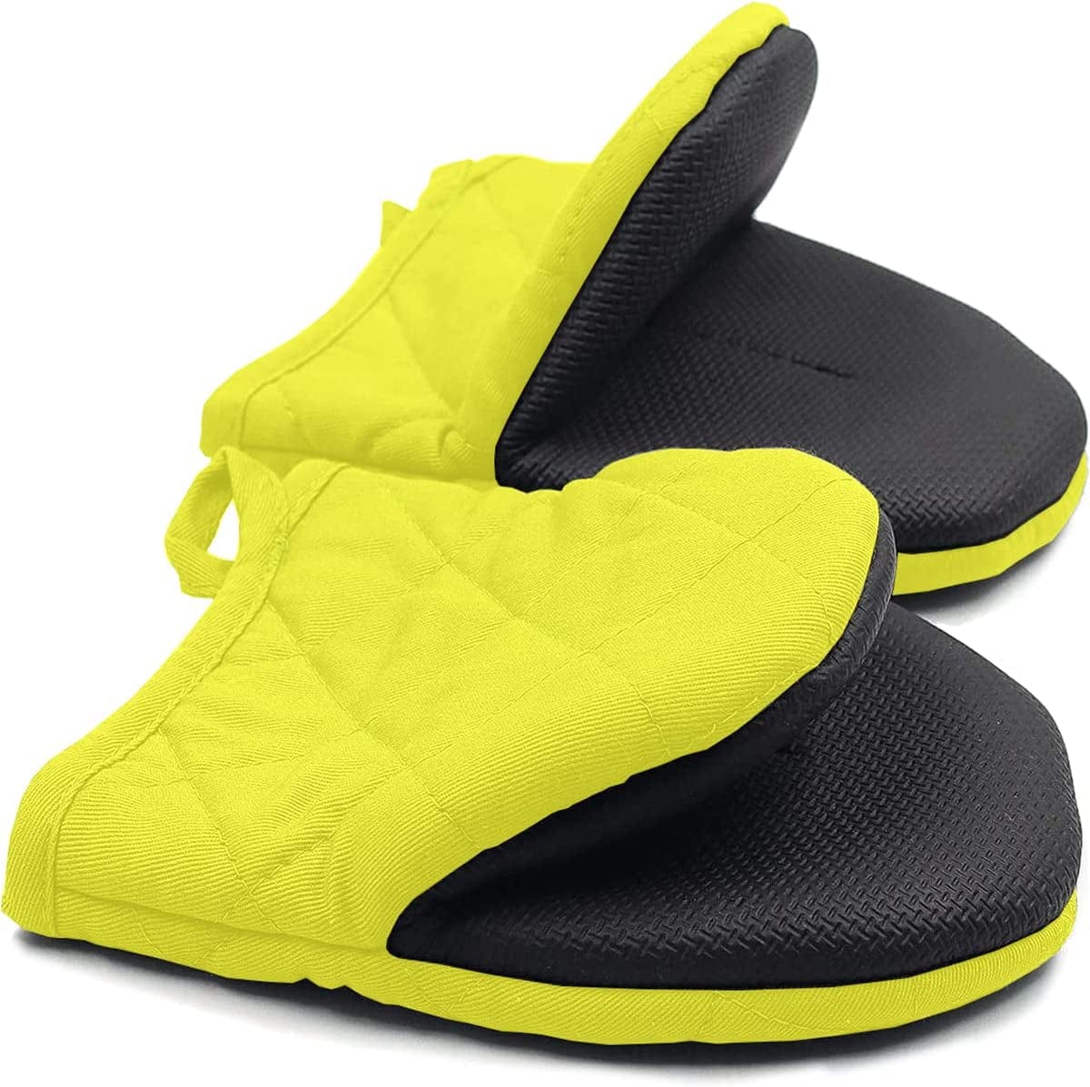 Half Oven Mitt Hot Mitts for Kitchen, 2 Pack Heat Resistant 500 ºf Mini Oven Mitts Cotton Liner Gloves for Kitchen Cooking Baking Grilling Barbecue - Non-Slip Grip, Hanging Loop, Machine Washable(Red)