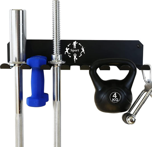 Hemacudy Gym Storage Rack,Home Gym Organizer Resistance Band Storage Rack Gym Wall Rack Hanger for Gym Accessories Olympic Barbells, Workout Bands, Yoga Foam Roller or Tools …