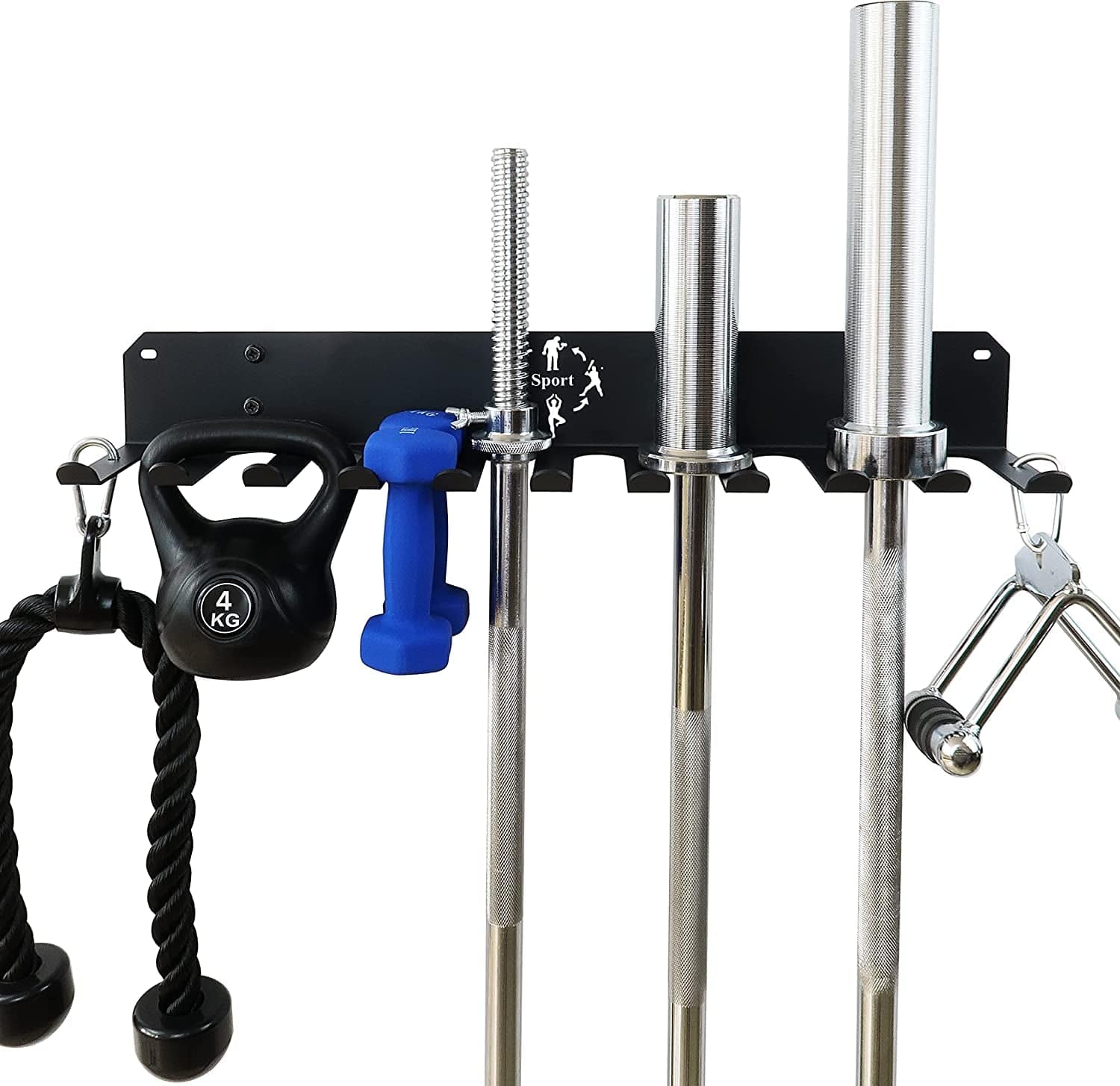 Hemacudy Gym Storage Rack,Home Gym Organizer Resistance Band Storage Rack Gym Wall Rack Hanger for Gym Accessories Olympic Barbells, Workout Bands, Yoga Foam Roller or Tools …