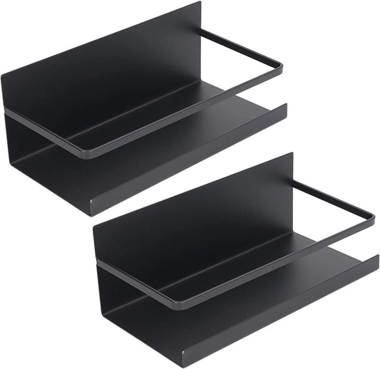 Huleo Magnetic Shelf, Easy Magnetic Spice Rack, 2 Pieces Iron for Washing Machines Black