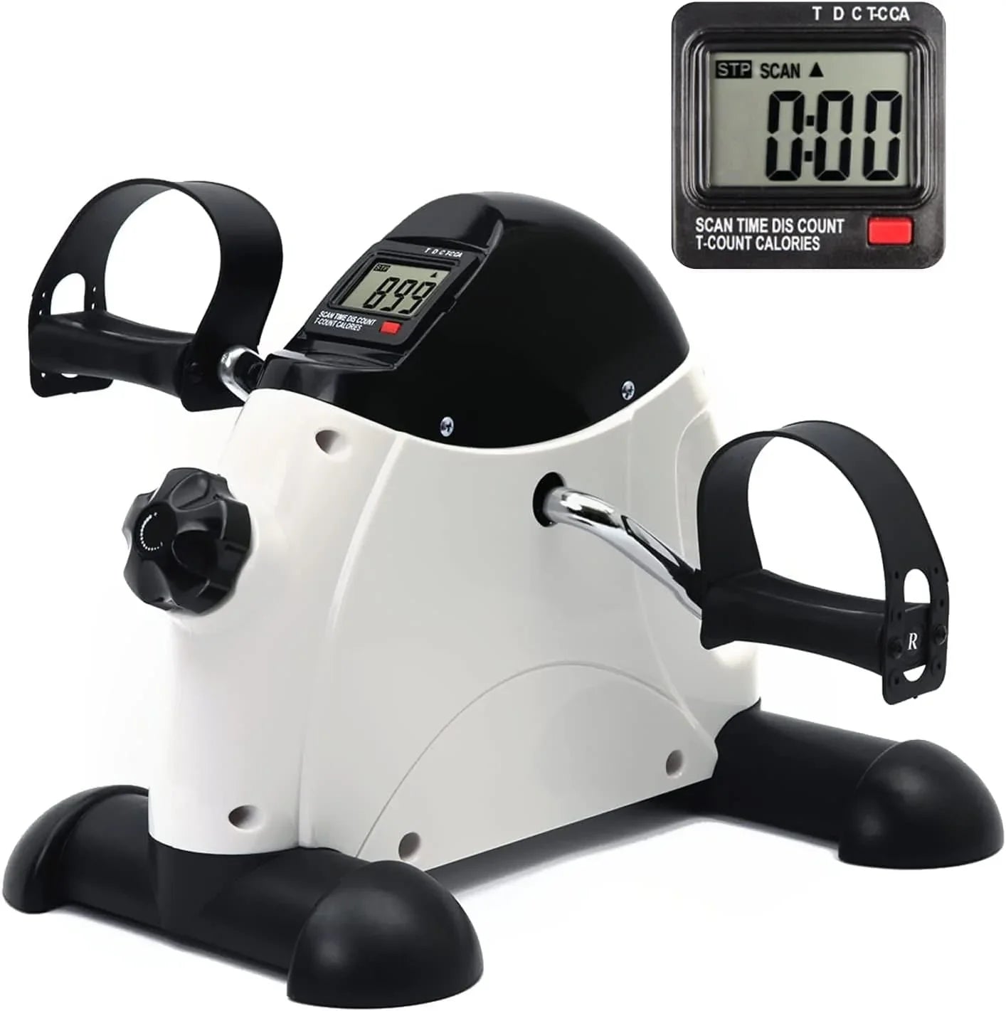 Icedeer under Desk Bike Pedal Exerciser - Portable Mini Exercise Peddler Bike for Legs/Arms Workout, Foot Pedal Exerciser for Seniors with LCD Display