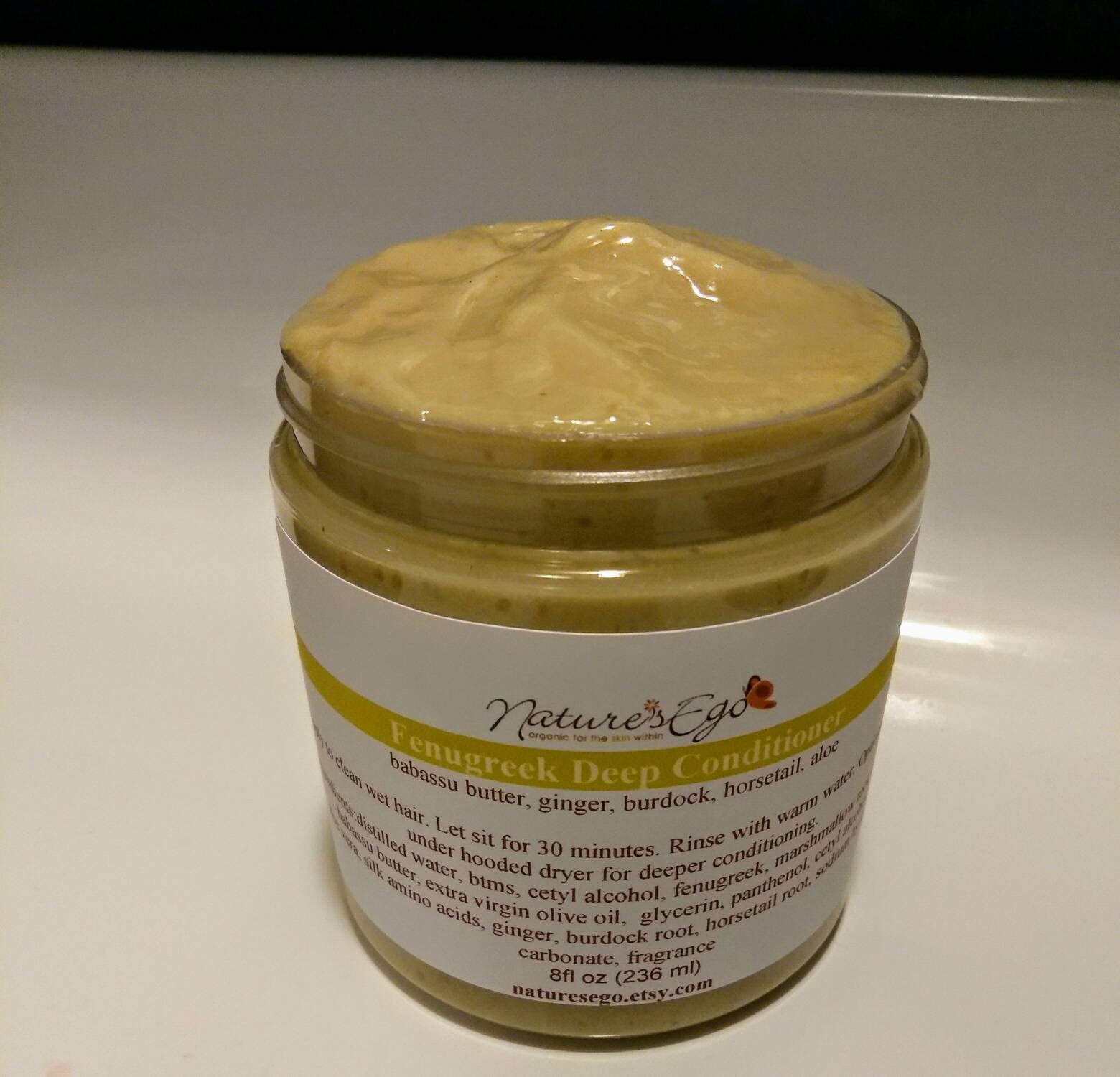 Fenugreek Deep Conditioner ( babassu, ginger, horsetail, burdock, marshmallow). Moisturizing deep conditioner, hair growth, high slip, all natural conditioner, ayurvedic conditioner for hair growth, moisture retention, length retention,NaturesEgo