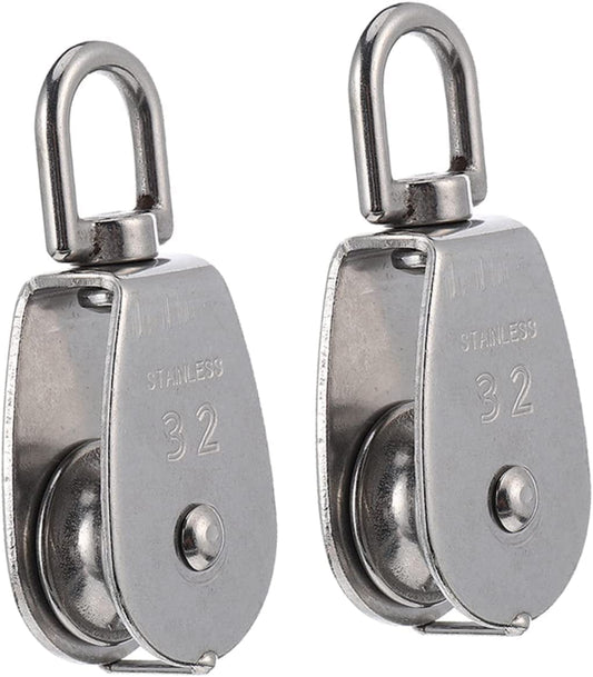 INOOMP 2Pcs Equipment Professional Wheel Swivel Weight System Back Gym Lifting Strength Block Workout Training for Trainer Part Triceps Traction Suspension Curl DIY Crane Fitness Forearm