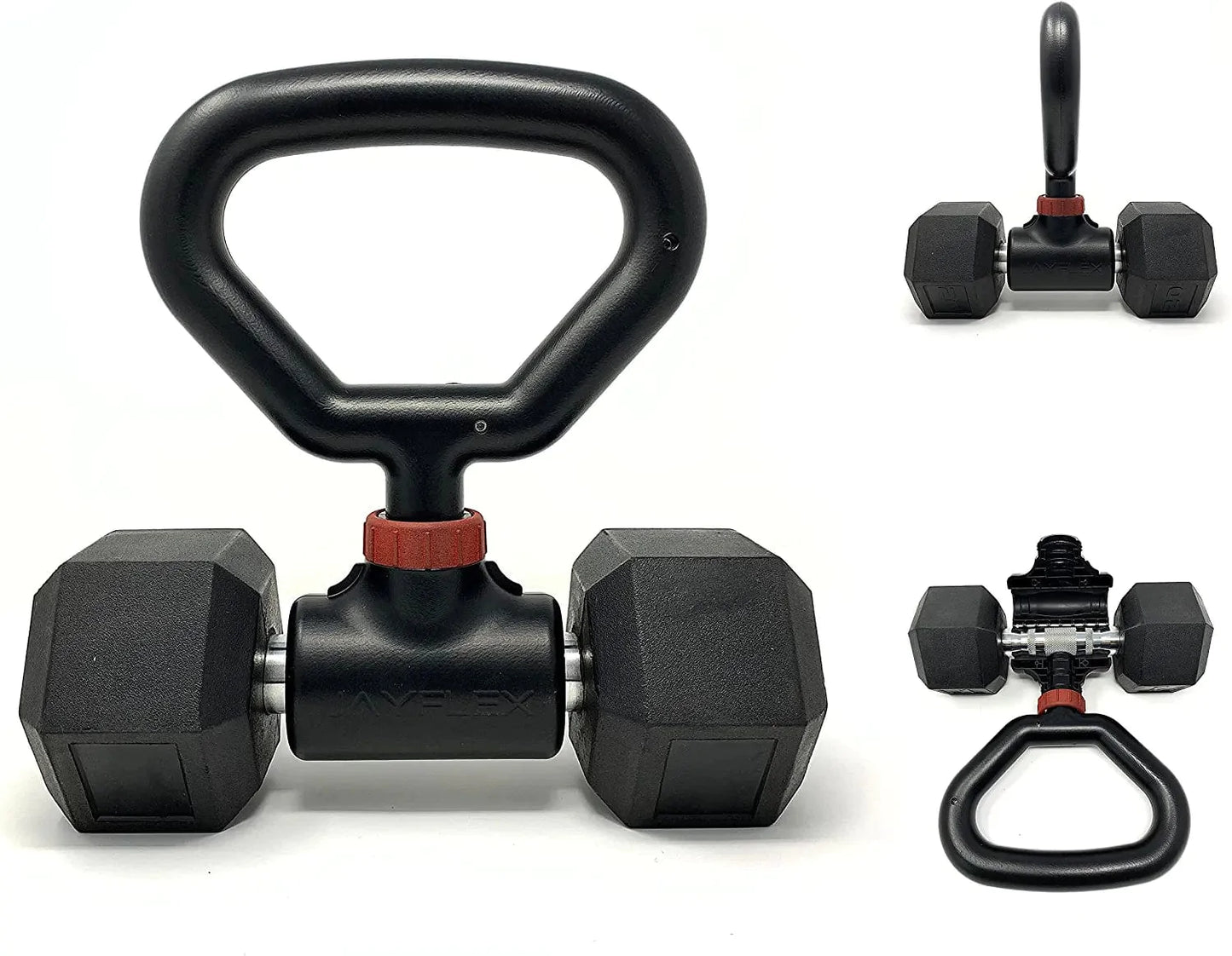 Jayflex Hyperbell Convert Dumbbell Weights to Kettlebell with Adjustable Rotating Handle Grip for in Home Gym Fitness Workout- Made in USA 5-100Lb Capacity