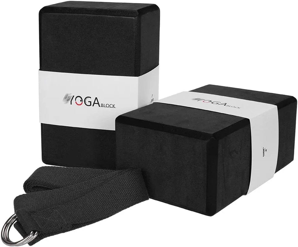 JBM Yoga Blocks 2 Pack with Strap, Cork Yoga Block 2 Pack EVA Foam Yoga Block Set of 2 Yoga Block with Strap, Yoga Bricks with Strap, Yoga Block Yoga Brick Yoga Cube Stretch Blocks Stretching Blocks