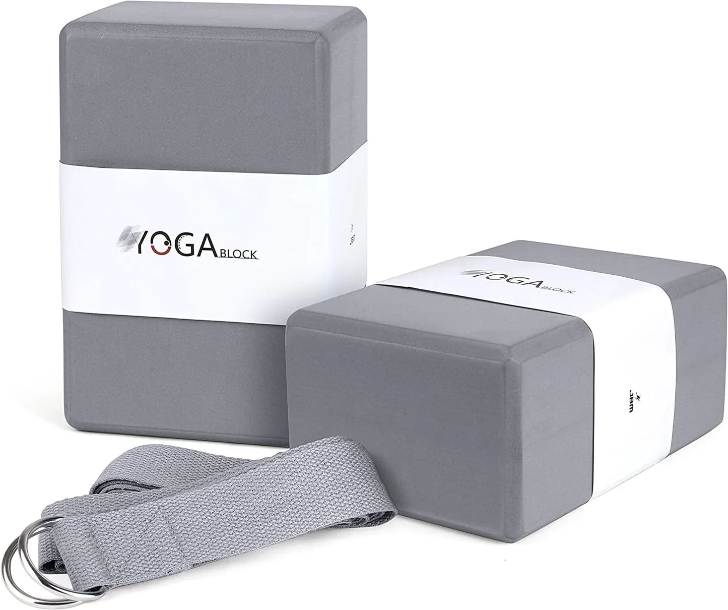 JBM Yoga Blocks 2 Pack with Strap, Cork Yoga Block 2 Pack EVA Foam Yoga Block Set of 2 Yoga Block with Strap, Yoga Bricks with Strap, Yoga Block Yoga Brick Yoga Cube Stretch Blocks Stretching Blocks