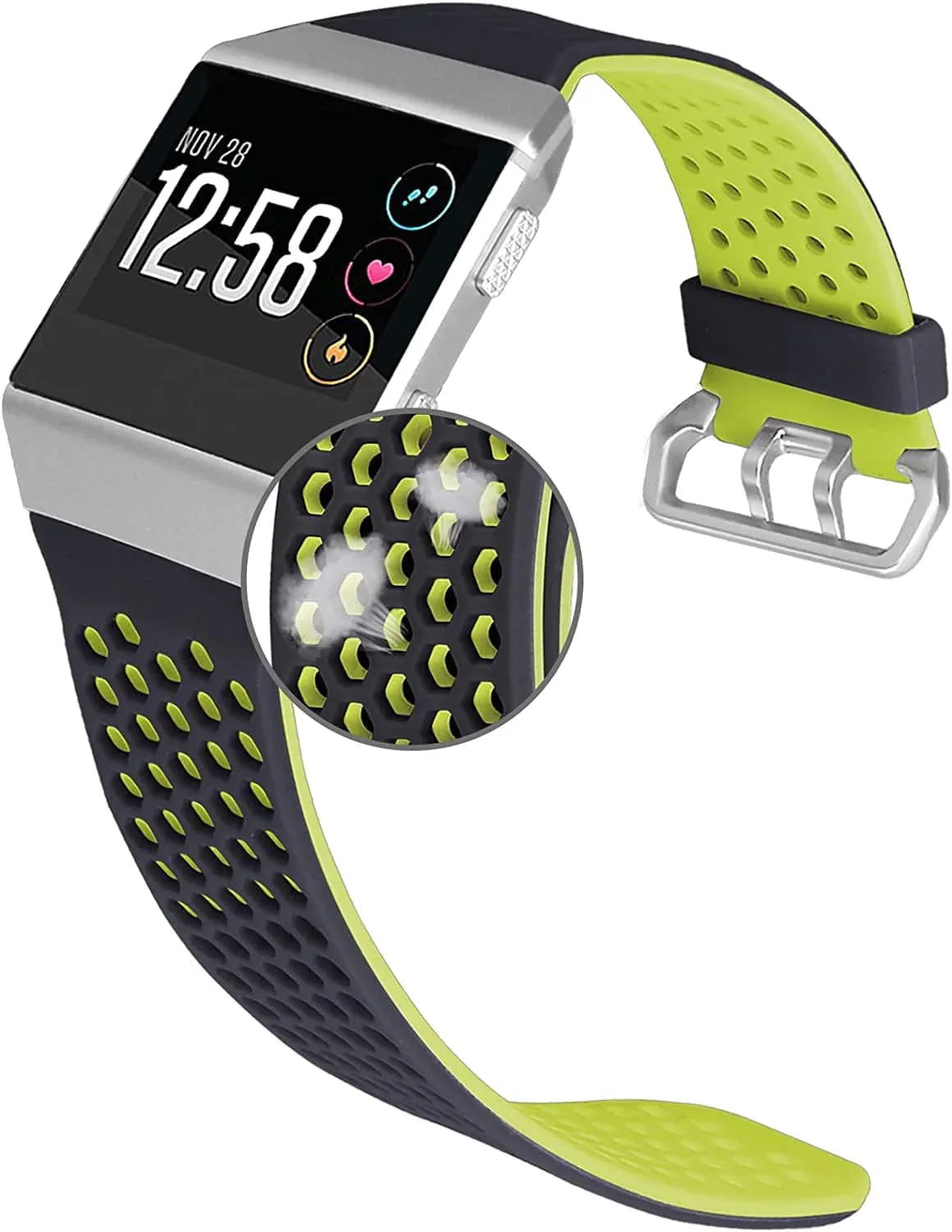 Jobese Compatible with Fitbit Ionic Band, Breathable Soft Silicone Sports Replacement Accessories Compatible with Fitbit Ionic Watch Bands for Men Women