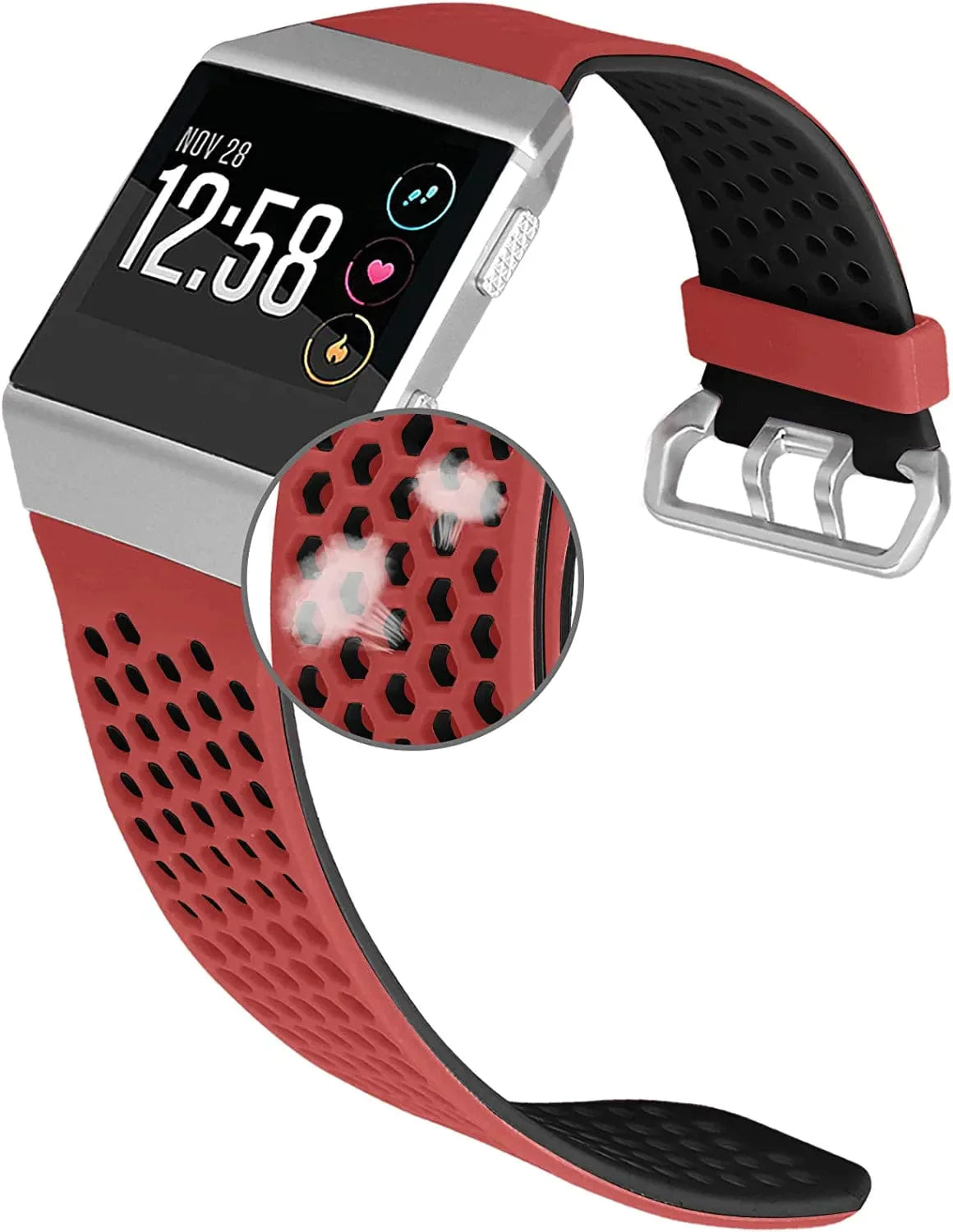 Jobese Compatible with Fitbit Ionic Band, Breathable Soft Silicone Sports Replacement Accessories Compatible with Fitbit Ionic Watch Bands for Men Women