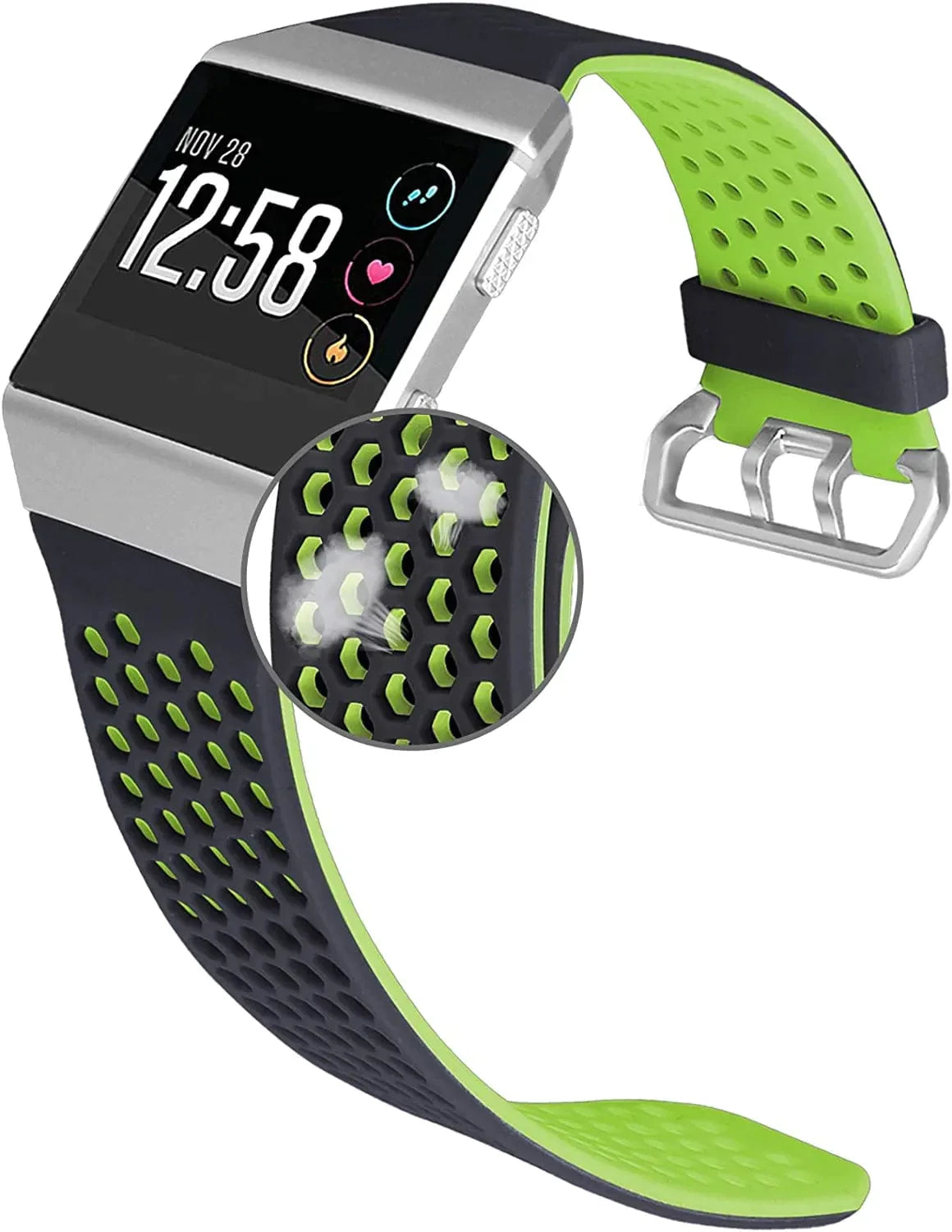 Jobese Compatible with Fitbit Ionic Band, Breathable Soft Silicone Sports Replacement Accessories Compatible with Fitbit Ionic Watch Bands for Men Women