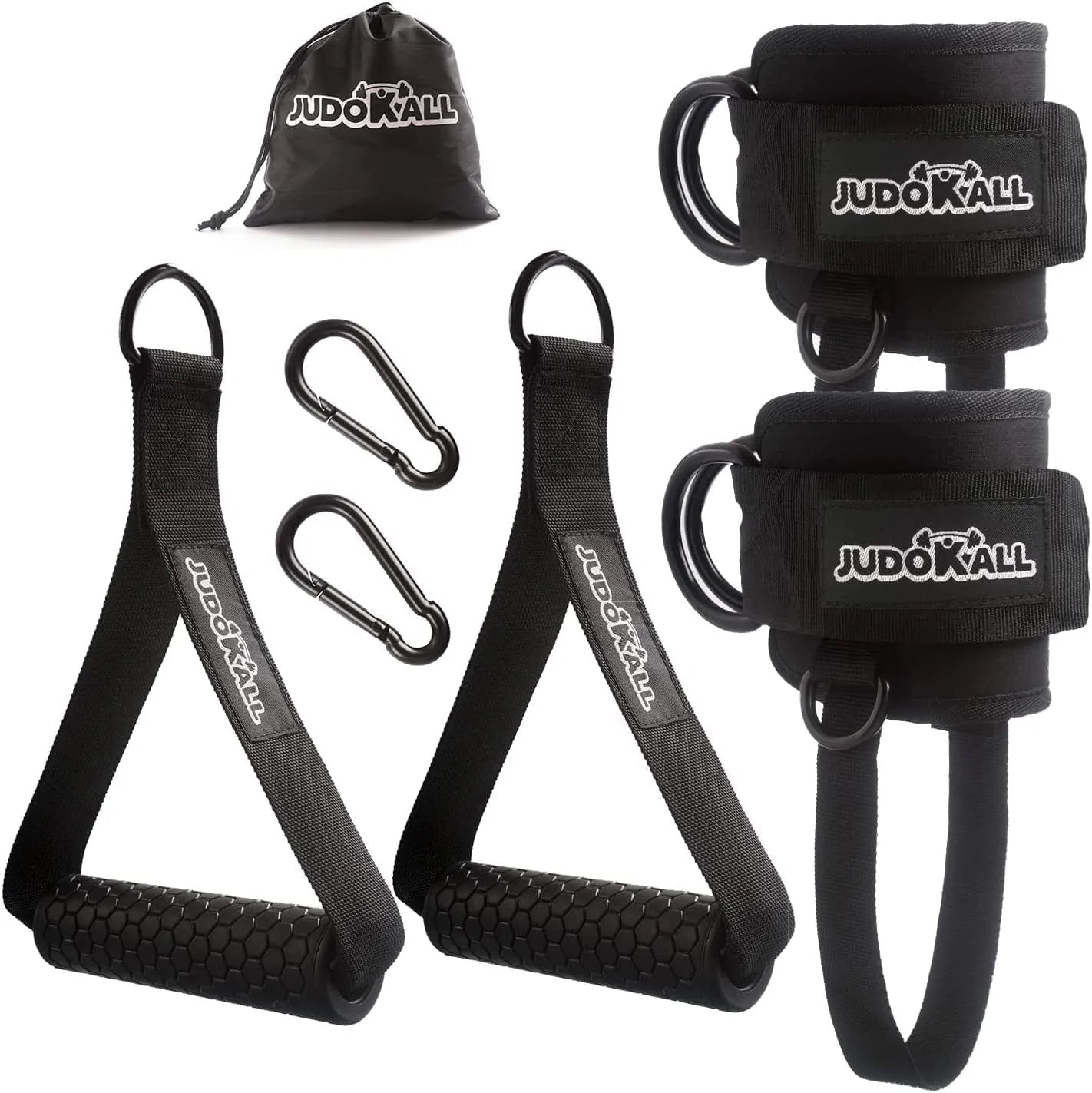 JUDOKALL Ankle Strap for Cable Machine,Tricep Rope,Heavy Duty Gym Handles, Cable Machine Attachment for Home Gym Accessories, LAT Pull down Attachments Pulley Exercise Equipment Accessories Set.