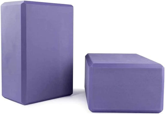 Kanxiner Yoga Blocks 2 Pack, High Density Yoga Blocks EVA Purple Yoga Blocks Yoga Accessories for Yoga, Pilates, Meditation 9.06 × 5.91 × 3.15 In