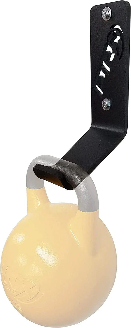 Kettlebell Storage Holders, Wall Mounted Kettle Bell Holder Hanger, Space Saving Home or Commercial Gym Accessory, USA Made Steel with Black Powder Coating…