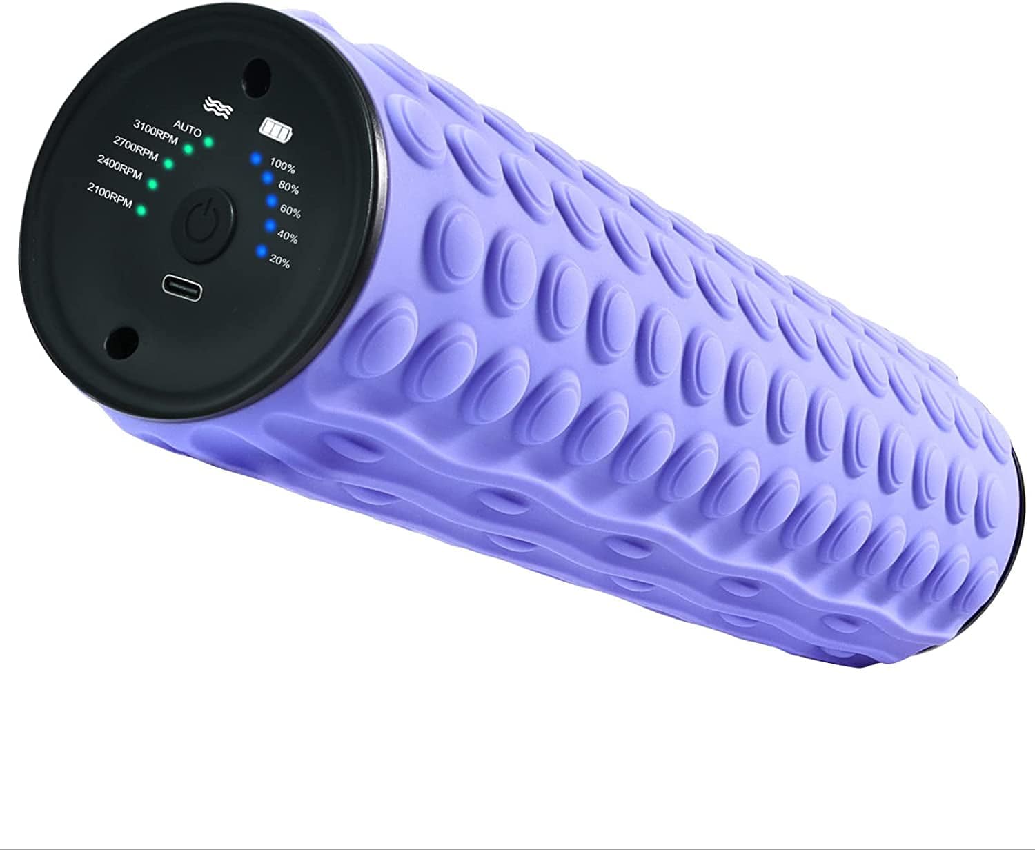 KIGASSENZIO Vibrating Foam Roller, 5 Speed Deep Tissue Trigger Point Foam Roller for Back Pain, Electric Muscle Massage Roller for Muscle Recovery, Mobility and Pliability Training