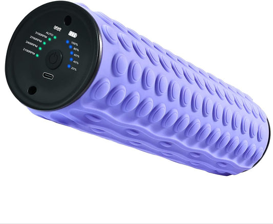 KIGASSENZIO Vibrating Foam Roller, 5 Speed Deep Tissue Trigger Point Foam Roller for Back Pain, Electric Muscle Massage Roller for Muscle Recovery, Mobility and Pliability Training