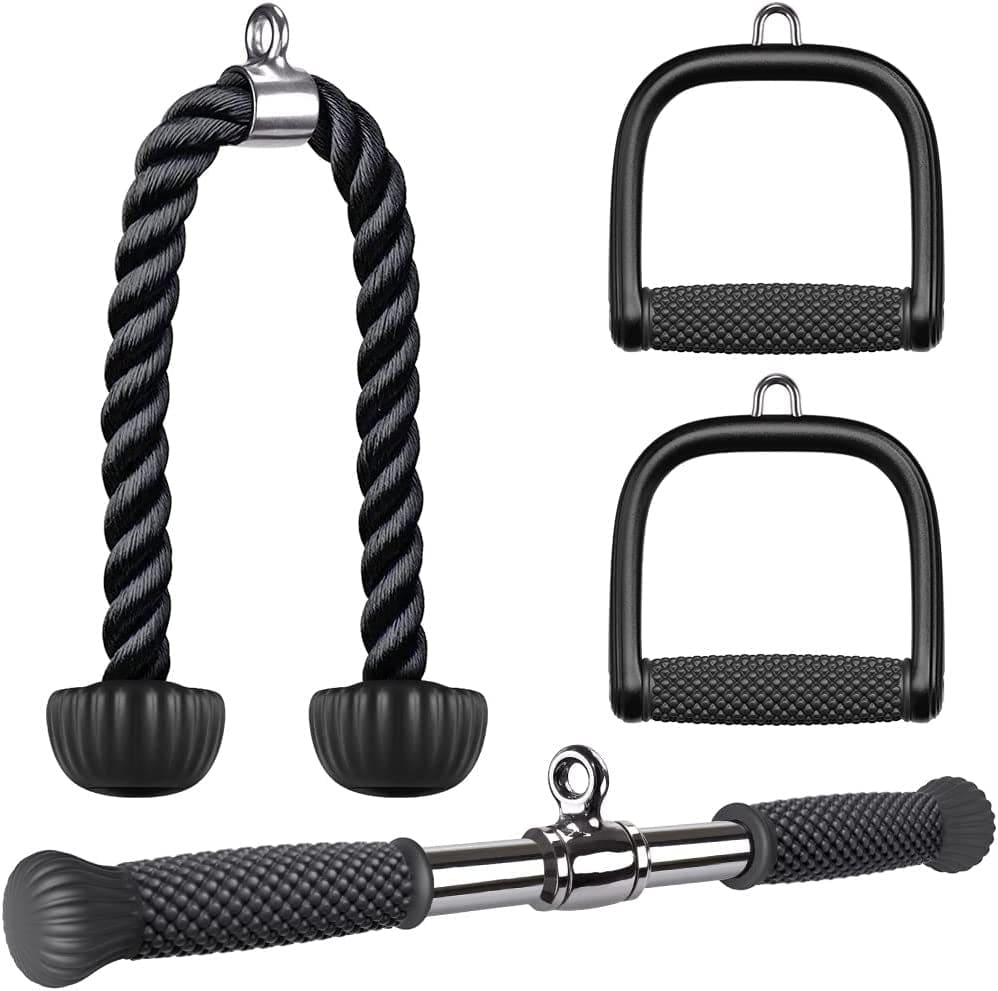 Kipika Tricep Pull down Attachment, Cable Machine Accessories for Home Gym, Cable Machine Attachments Pulley System Gym, LAT Pull down Attachment Weight Fitness