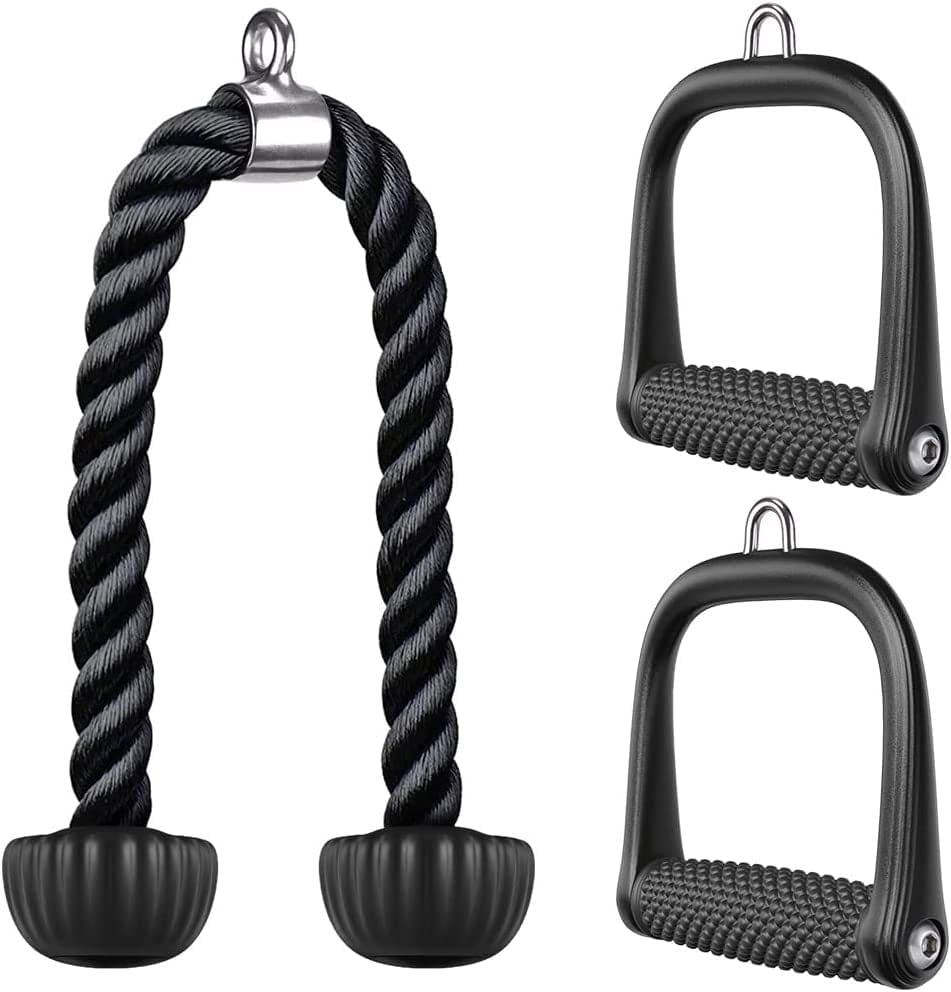 Kipika Tricep Pull down Attachment, Cable Machine Accessories for Home Gym, Cable Machine Attachments Pulley System Gym, LAT Pull down Attachment Weight Fitness