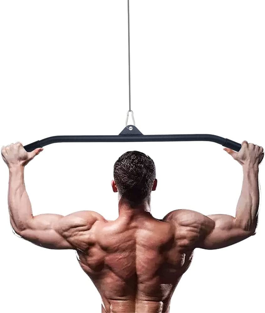 Lat Pulldown Attachments for Cable Machine, 29/ 39/ 48 Inch Wide Grip Lat Pull down Bar with Non-Slip Handle, Lat Bar for Home Gym Tricep Bar Training