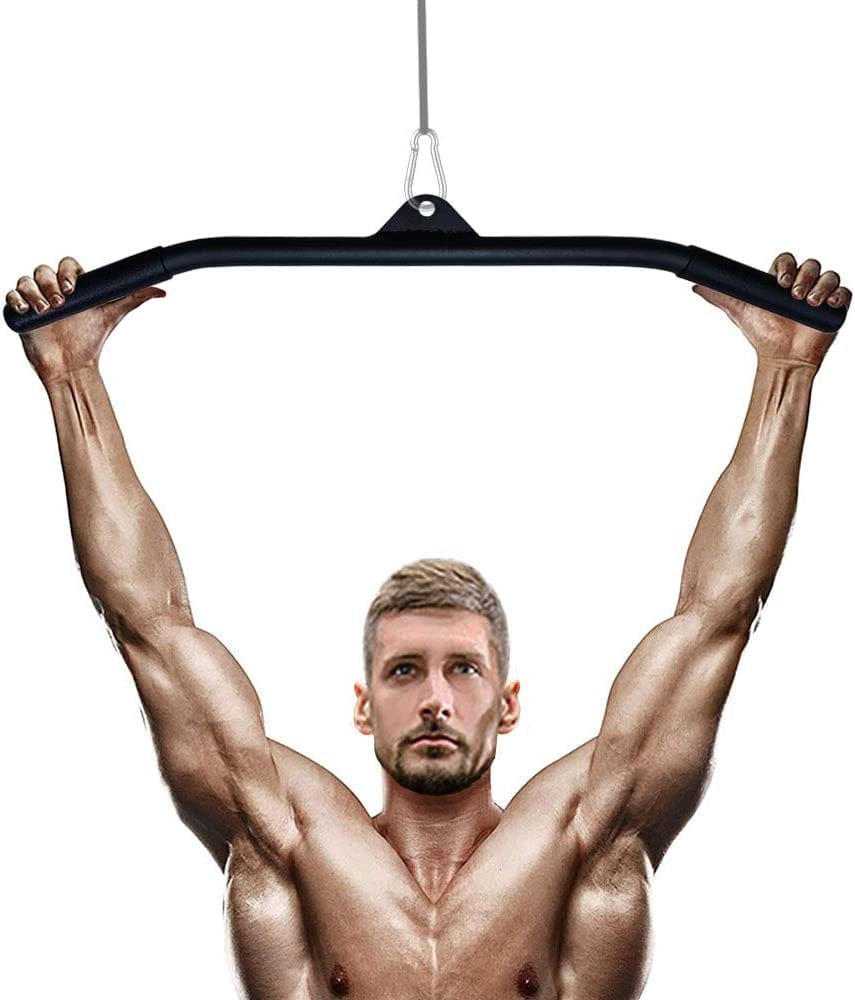 Lat Pulldown Attachments for Cable Machine, 29/ 39/ 48 Inch Wide Grip Lat Pull down Bar with Non-Slip Handle, Lat Bar for Home Gym Tricep Bar Training