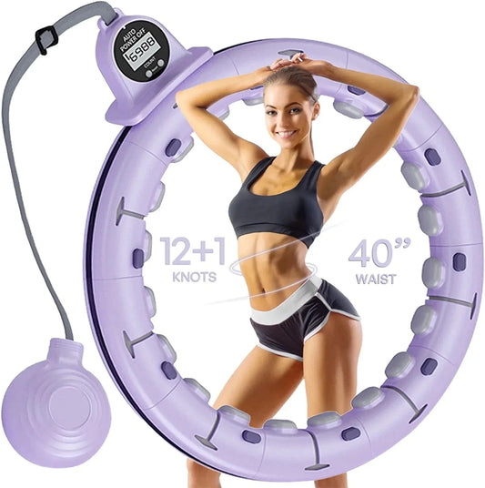 Leann L!Fe Smart Weighted Hula Hoop for Adults Weight Loss, 12+1 Spare Knots Waist 40", Infinity Hoop plus Size, Children Adult Weight Loss, Fitness Exercise, Workout Equipment, Abdominal Toner, Smart Exercise
