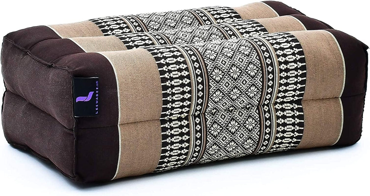 LEEWADEE Yoga Block – Floor Cushion for Yoga Practice, Meditation Seat Cushion for Workouts Filled with Eco-Friendly Kapok, 1 Inches