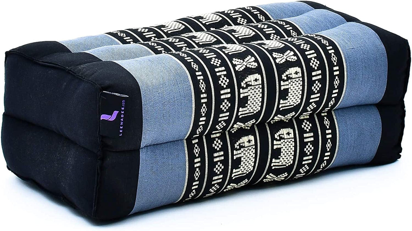 LEEWADEE Yoga Block – Floor Cushion for Yoga Practice, Meditation Seat Cushion for Workouts Filled with Eco-Friendly Kapok, 1 Inches