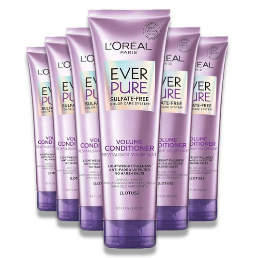 L'Oreal - Paris EverPure Volume Sulfate Free Conditioner, Lotus Flower  8.5 oz - 6 Pack