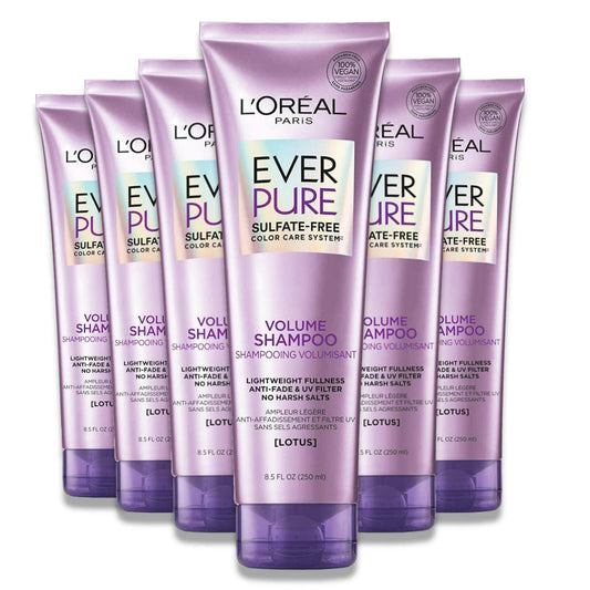 L'Oreal - Paris EverPure Volume Sulfate Free Shampoo, Lotus Flower 8.5 oz - 6 Pack