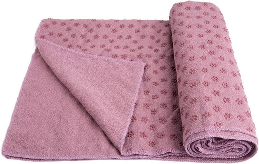 Mansov Yoga Mat Towel 72”×24”Long Perfect Size Super Premium Sweat Absorbent Bikram Hot Yoga Towels Ideal for Hot Yoga, Fitness, Exercise with Carrying Mesh Bag Machine Washable