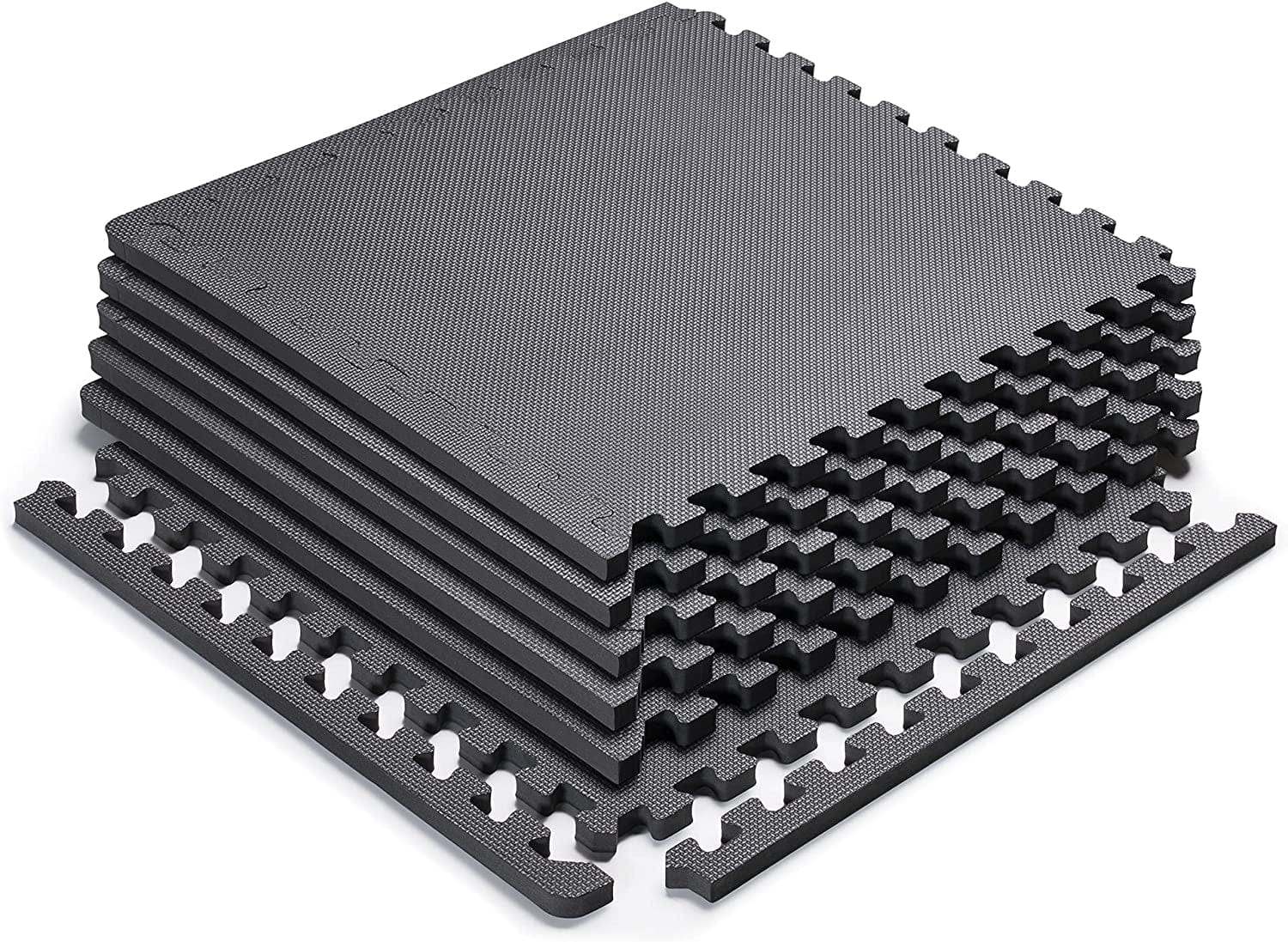 Marcy EVA Foam Interlocking Flooring Mat High Density Non-Slip Tiles for Fitness Equipment, Workout Cushion and Floor Protection