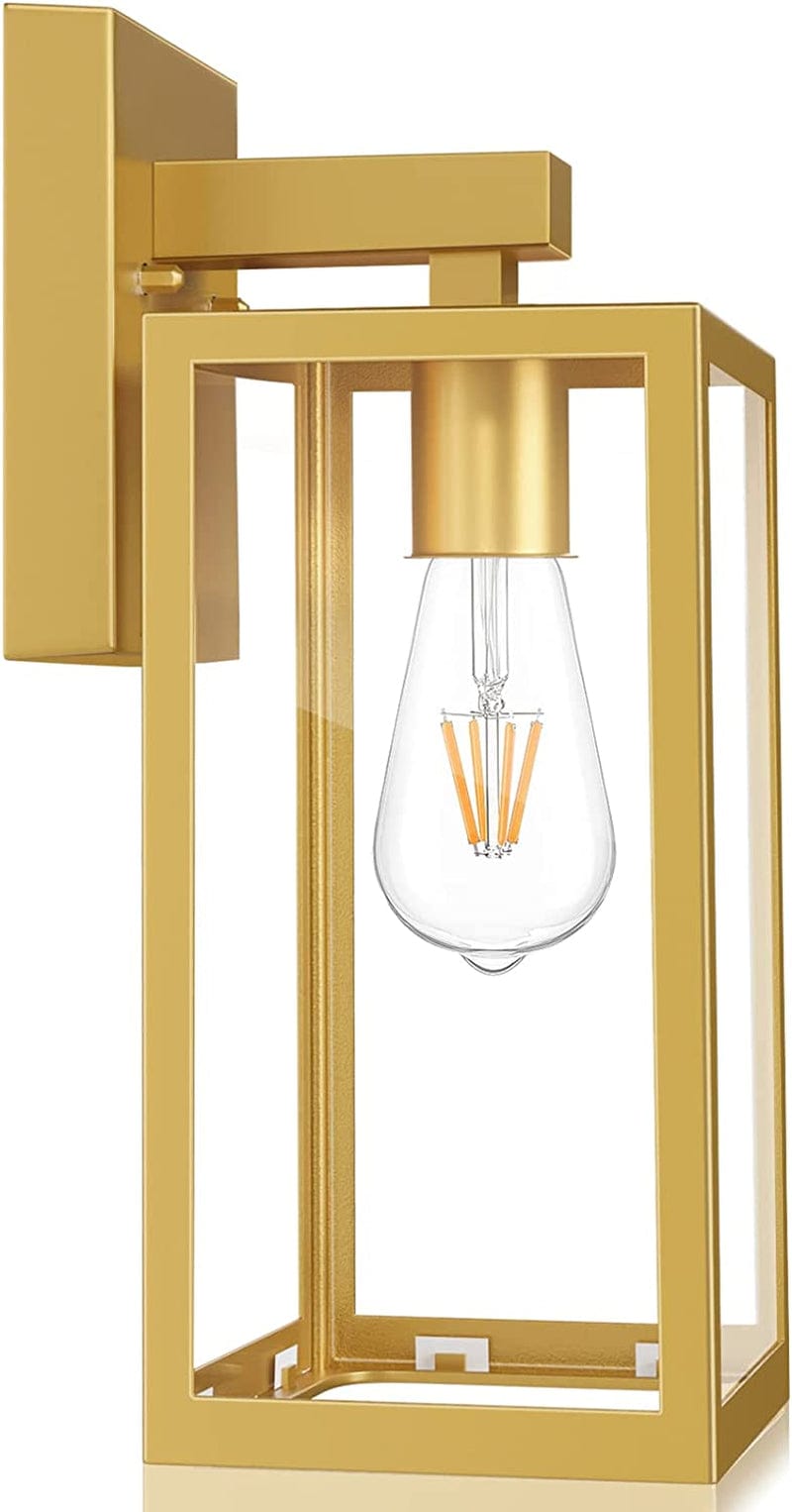 Maxvolador Outdoor Wall Lantern, Exterior Waterproof Wall Sconce Light Fixture, Matte Black Anti-Rust Wall Mount Light with Clear Glass Shade, E26 Socket Wall Lamp for Porch(Bulb Not Included)