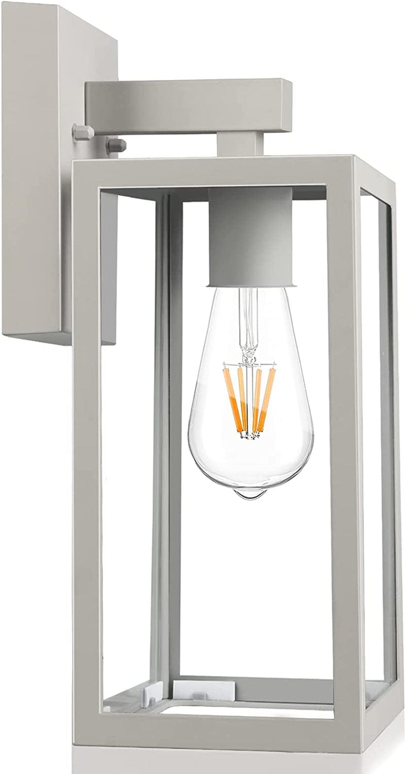 Maxvolador Outdoor Wall Lantern, Exterior Waterproof Wall Sconce Light Fixture, Matte Black Anti-Rust Wall Mount Light with Clear Glass Shade, E26 Socket Wall Lamp for Porch(Bulb Not Included)