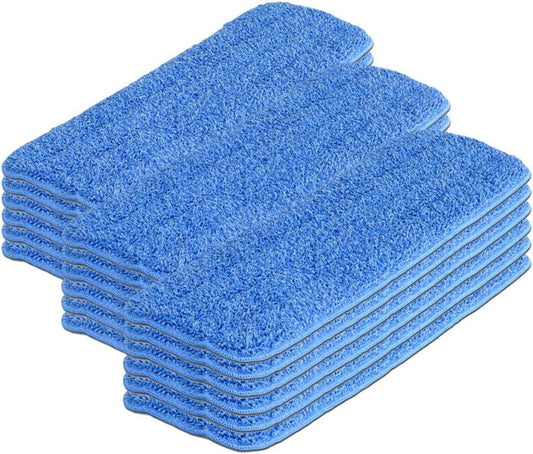 Microfiber Wholesale™ 18 Inch Microfiber Mop Pads - Machine Washable, Reusable, Refills & Replacement Wet Mop Heads Compatible with Any Microfiber Flat Mop System (18 Pack)