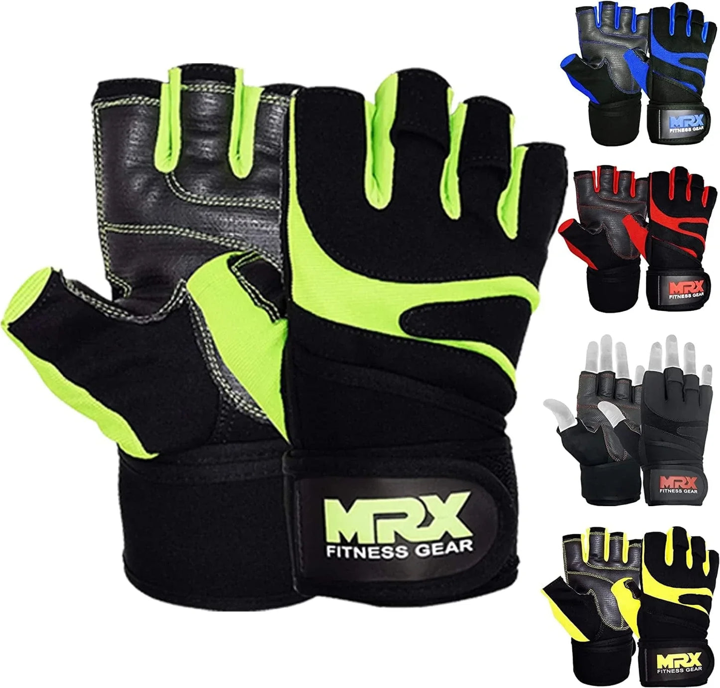 MRX Weightlifting Gloves for Men Workout Gloves Mens Wrist Support Lifting Gloves Male Gym Gloves | Workout Gym Accessories for Men Weight Lifting Fingerless Gym Exercise for Powerlifting